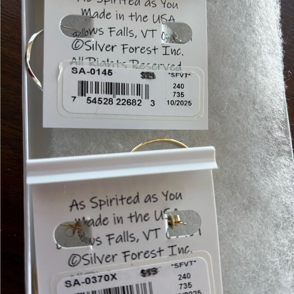 Silver Forest Gold and Silver Hoop Earrings - Picture 2 of 2